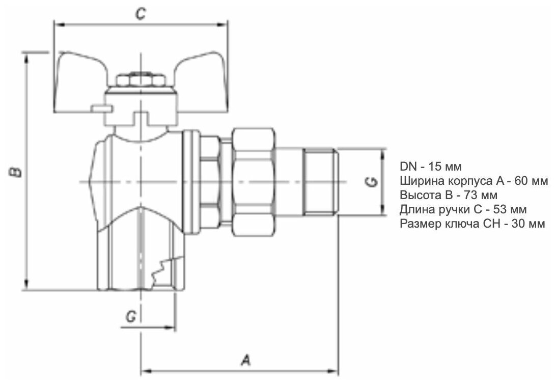 Bugatti Кран Амер 1/2 угл. Б 594 OREGON - фотография № 4