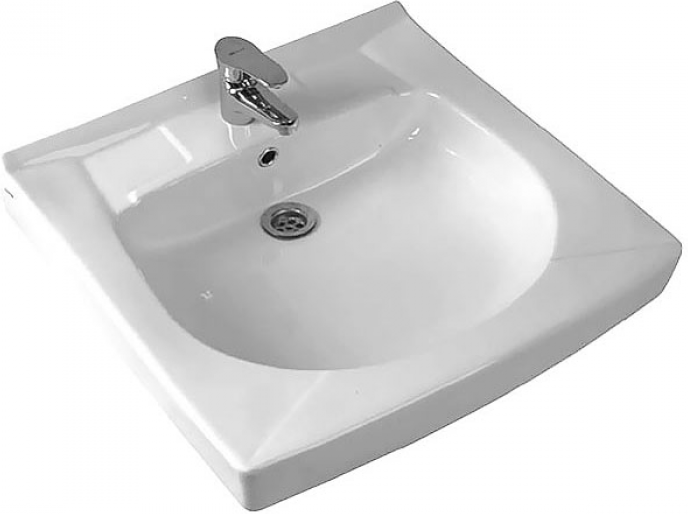 фото Раковина Santek Пилот-60 WH301971 в комплекте сифон и кронштейны