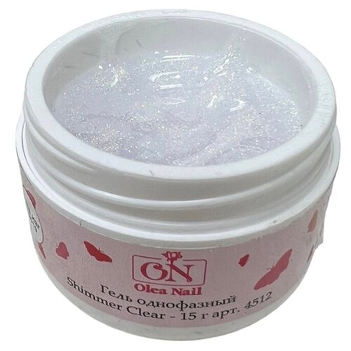 Olea Nail Гель однофазный Shimmer Clear арт4512 15мл