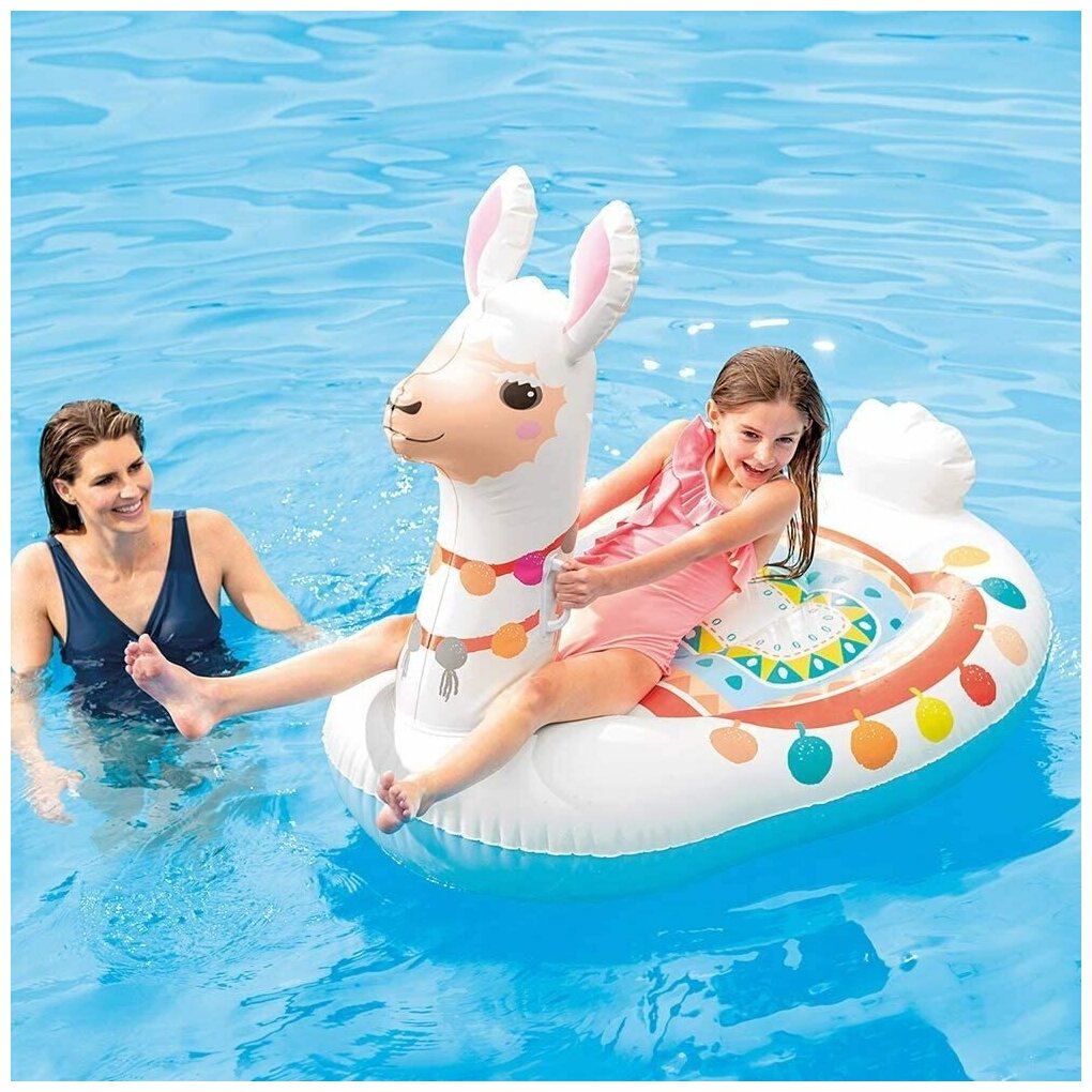 Надувной плот Лама с двумя пластиковыми ручками INTEX 57564 135 см — фото 1