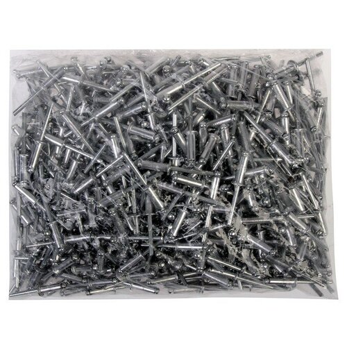Заклёпки вытяжные тундра krep, алюминий-сталь, 4.8 х 18 мм, в пакете 500 шт, цвет серебристый