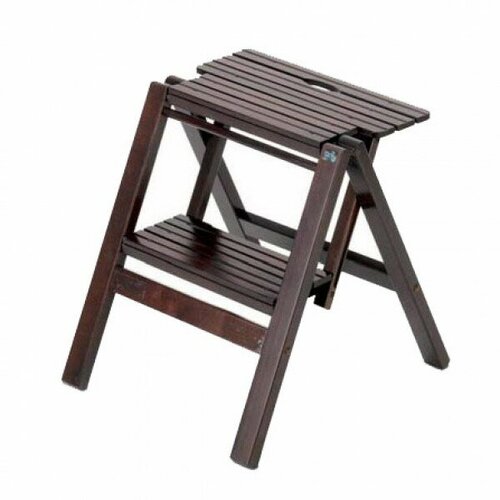 Стремянка деревянная мики без ручек с широкими ступенями 2 ступени, венге