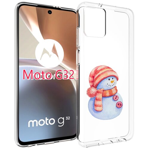 Чехол MyPads Веселый снеговик для Motorola Moto G32 задняя-панель-накладка-бампер