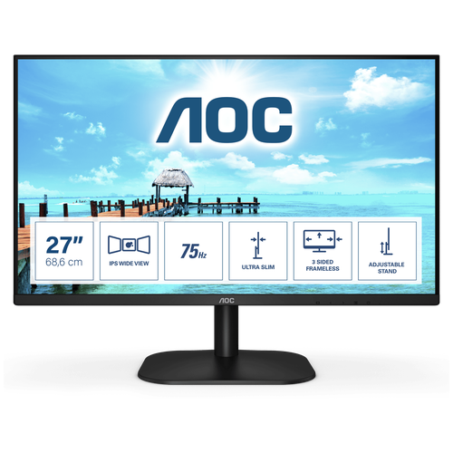 Монитор LCD 27 169 1920х1080FHD IPS nonGLARE 250cdm2 H178V178 10001 20M1 167M 4ms VGA HDMI Tilt 3Y Black 1736100₽