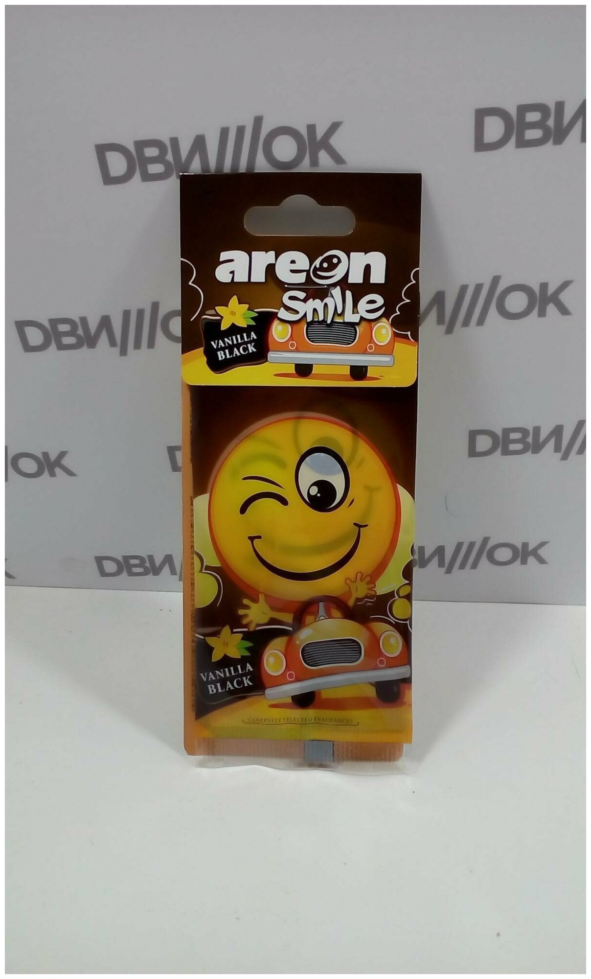 Автомобильный ароматизатор Areon SMILE RING Vanilla Black/Ванила Блэк, подвесная, картон 704-SMR-322