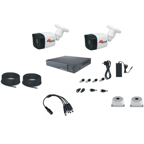 Готовый комплект видеонаблюдения FULL HD на 2 уличные камеры для дома / комплект видео наблюдение