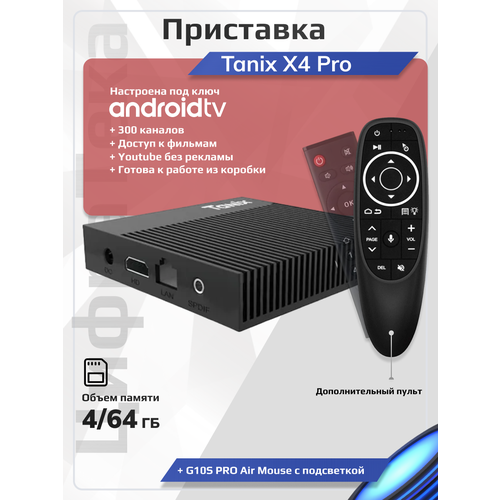 Смарт ТВ приставка Tanix X4 4/64 Гб Amlogic S 905 X4 Android 11 Кодек AV1 Smart TV Box UHD 4K Media Player NEW 2022