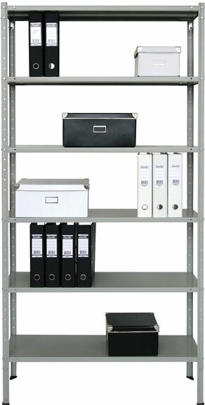 Металлический офисный стеллаж практик MS Standart 220/100х40/6 (6 полок) для хранения, универсальный,2200х1000х400 — фото 18