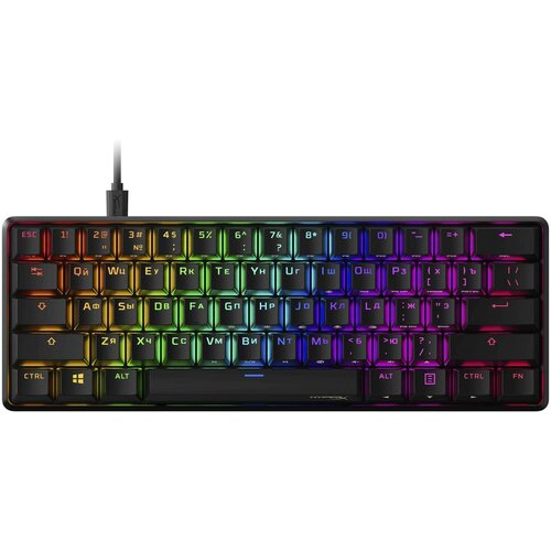 Клавиатура HyperX Alloy Origins 60, русские и английские буквы, черный (4p5n4aa#aba) клавиатура hyperx alloy elite 2 hkbe2x 1x ru g