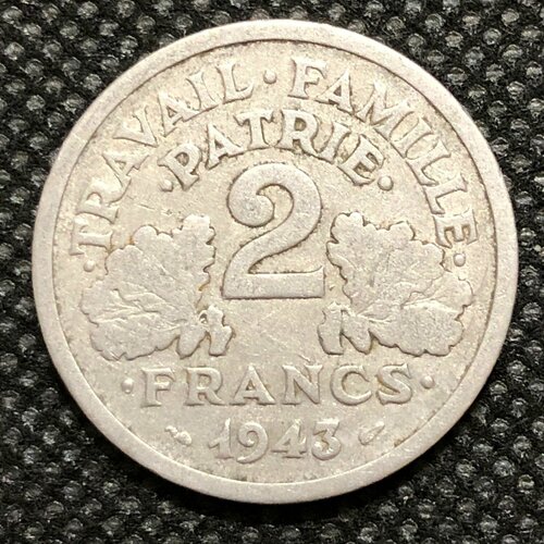 Монета Франция 2 Франка 1943 год #2-4 монета франция 2 франка 1943 год 2 4