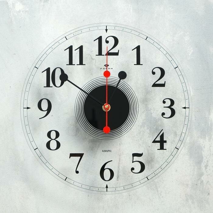 Часы настенные "Стиль 3" прозрачные, открытая стрелка, d-30 см