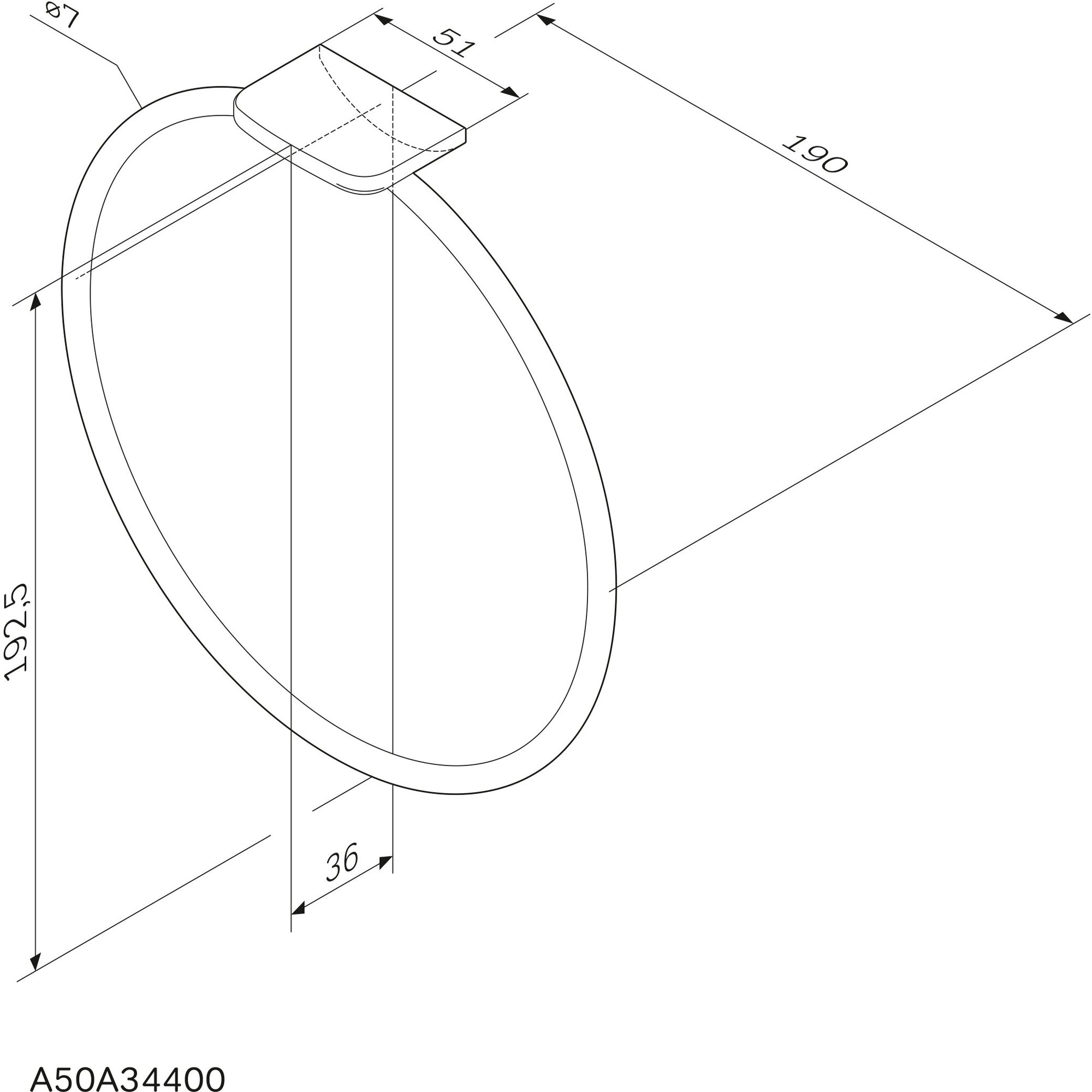 Кольцо для полотенец A50А34400 Inspire 2.0 хром Am.Pm - фото №12