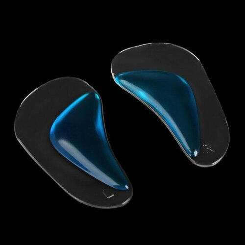 Супинаторы для обуви, силиконовые, амортизирующие, L р-р, пара, цвет прозрачный/голубой, ONLITOP