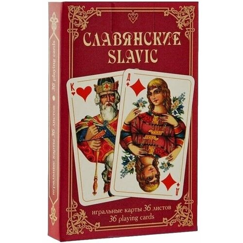 Игральные карты славянские, Piatnik, рубашка красная, 36 листов