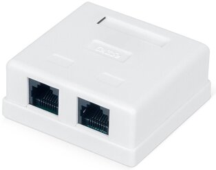 Розетка компьютерная настенная Ripo, 2 портa, Cat.5e (Класс D), 100МГц, RJ45/8P8C, 110, T568A/B, неэкранированная 003-500048