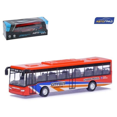 Автобус металлический «Междугородний», инерционный, масштаб 1:43, цвет красный модель машинызис 110 такси металлический инерционный 1 43 в коробке цвет в ассортименте
