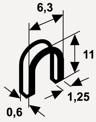 Изображение товара Скобы Rapid 28/11 DP (1М) кабельные, тип 28, для кабельного степлера, длина ножки 11 мм, в упаковке 1000 шт