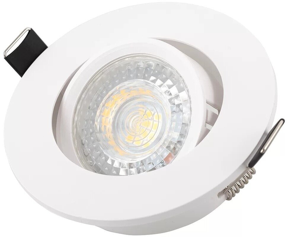 Встраиваемый светильник, IP 20, 10 Вт, GU5.3, LED, белый, пластик DENKIRS DK3020-WH