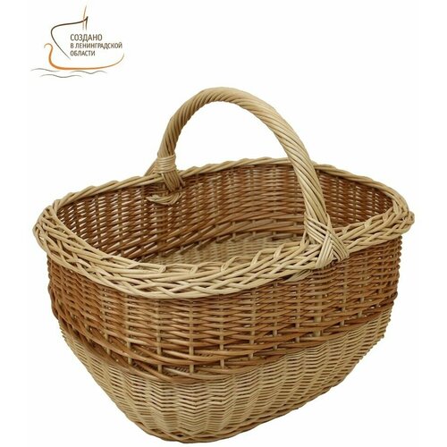 Корзина грибная для походов в лес для дачи прямоугольная 22 литра длина 45 см ширина 34 см высота 365 см высота с ручкой 38 см 3850₽