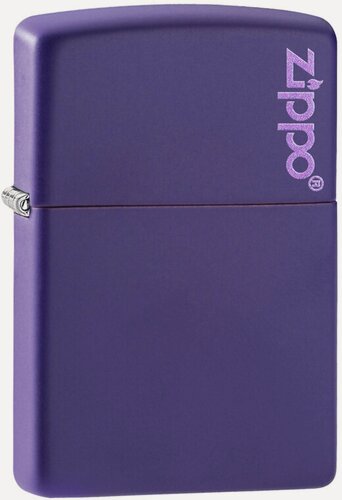 Изображение товара Зажигалка бензиновая ZIPPO 237ZL Classic Purple Matte Zippo Logo, фиолетовая, матовая, подарочная коробка, без топлива