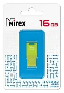 Накопитель USB 2.0 16GB Mirex MARIO 13600-FMUMAG16 USB 16GB Mirex MARIO зелёный (ecopack)