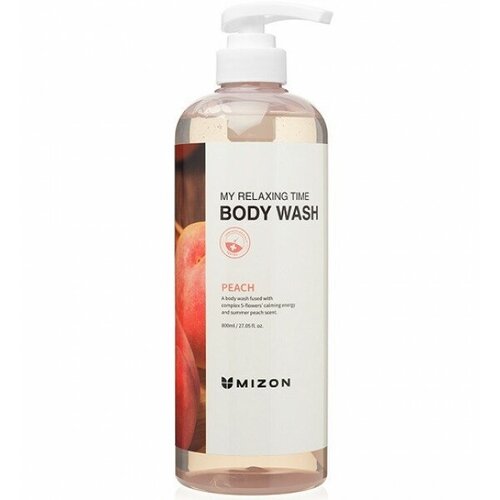 фото Гель для душа mizon my relaxing time body wash [peach], 800 мл
