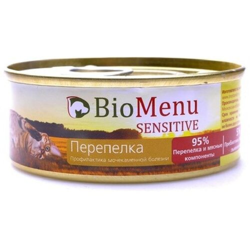 BioMenu Гипоаллергенный паштет для кошек с Перепелкой (7408429828) 0,1 кг 24526 (20 шт)