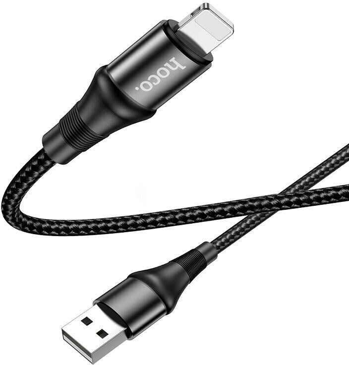 Кабель HOCO X50 Excellent USB на Lightning (iPhone, iPad, AirPods), 2.4A, 1 метр черный, для быстрой зарядки гаджетов Apple и передачи данных