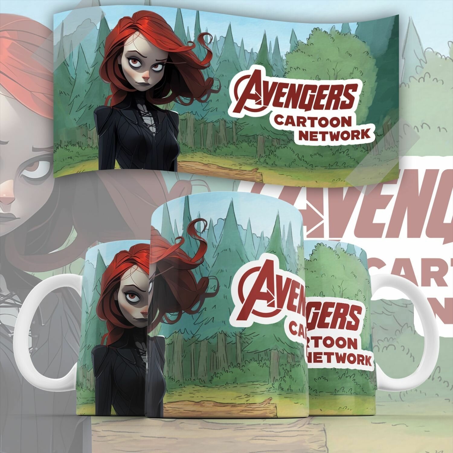 Кружка "Avengers Cartoon Network / Мстители с стиле Cartoon Network" Forte Print 330мл