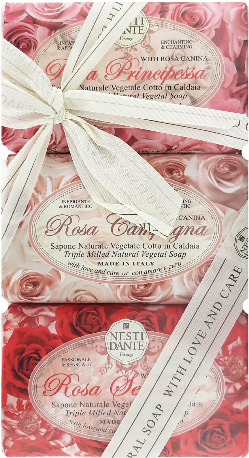 Набор мыла Nesti Dante роза 3*150г