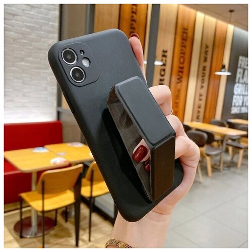 Попсокет, подставка, пластина для магнитного держателя 3 в 1. Черный. OTLEX.