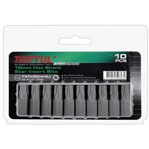 Насадка TORX T27 30мм 10шт блистер TOPTUL (FSEA1227G)