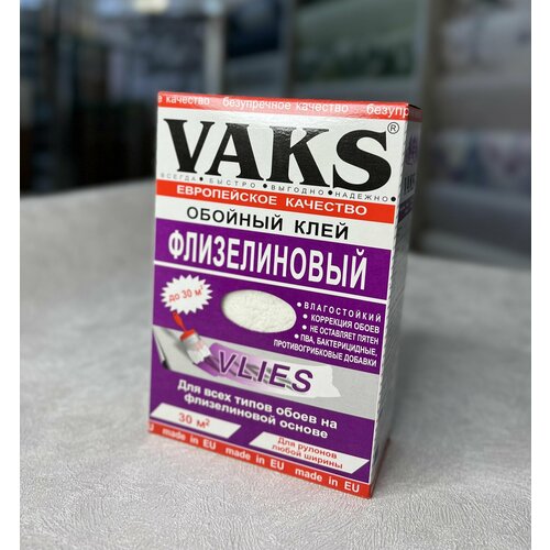 Клей обойный Vaks флизелиновый 250гр (30кв. м) крахмал, пва, противогрибковый