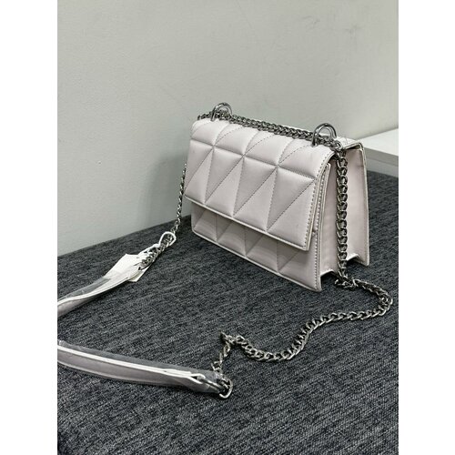 фото Сумка кросс-боди арамэ, фактура рельефная, белый