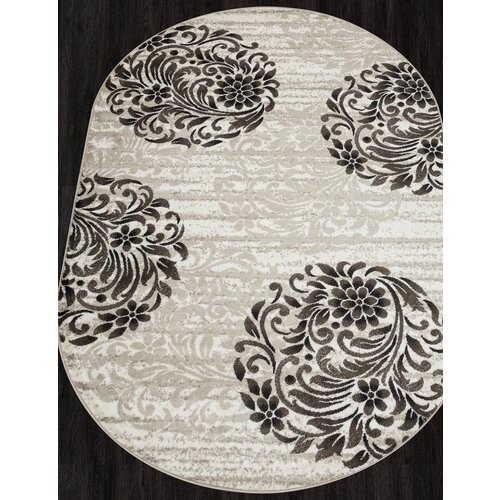 Ковер Merinos Luxe L010 cream-brown Овал 2x3м