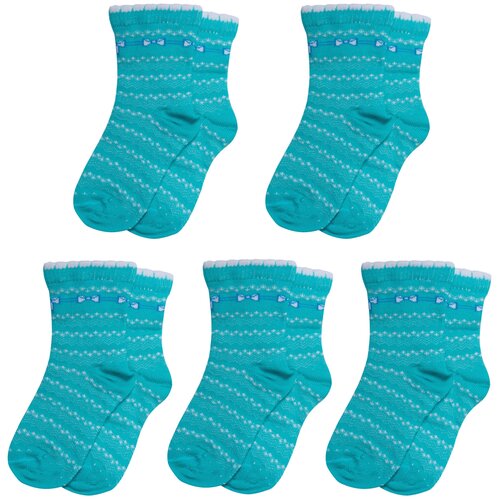 Носки LorenzLine 5 пар, размер 16-18, бирюзовый носки lorenzline 5 пар размер 16 18 голубой серый