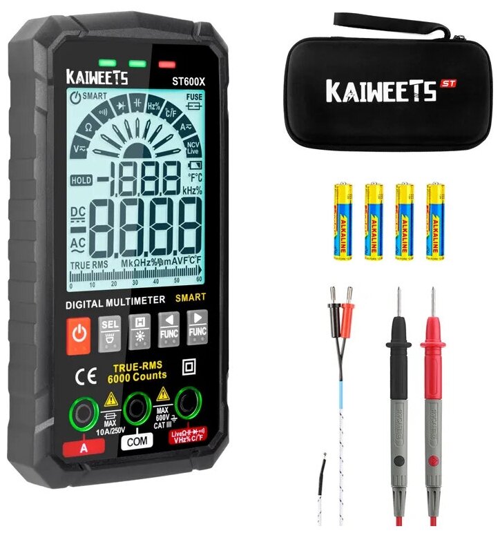 Мультиметр Kaiweets ST600Y Black