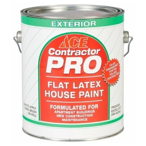 Краска Ace Contractor Pro Flat Latex House Paint (Ultra White,gal (US) 3,78 л.)