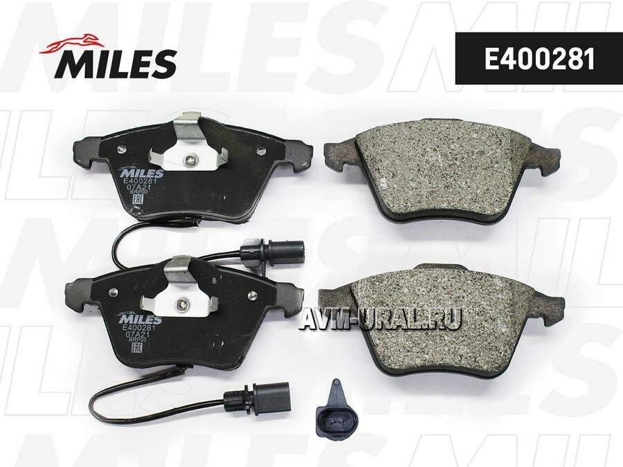 MILES E400281 Колодки тормозные Audi A6, Allroad 04- передние с датчиком Low-metallic Miles