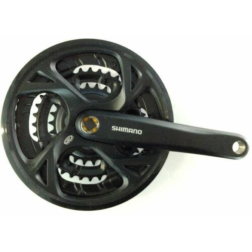 шатун shimano altus fc m371 черный 170мм efcm371c422cl Система 2-720227 9ск EFCM371E866CL ALTUS, M371, 175 мм, квадрат, 48/36/26T с болтами, с защитой, черный, Малайзия SHIMANO