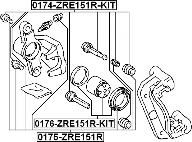 Втулка направляющая суппорта тормозного заднего Febest 0174-ZRE151R-KIT