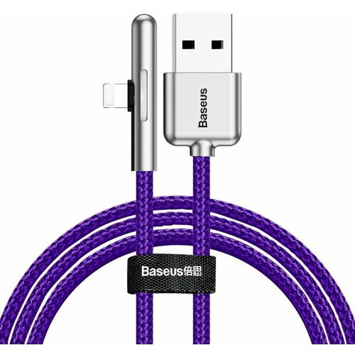 Кабель Baseus Iridescent Lamp Mobile Game Cable USB - Lightning 2.4A 1m Purple (CAL7C-A05) кабель baseus iridescent lamp mobile game usb cal7c a 1 м черный