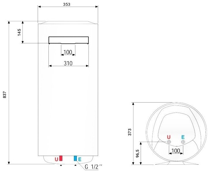 Водонагреватель Ariston BLU1 ECO ABS POWER SLIM 50 V 3700555 - фотография № 2