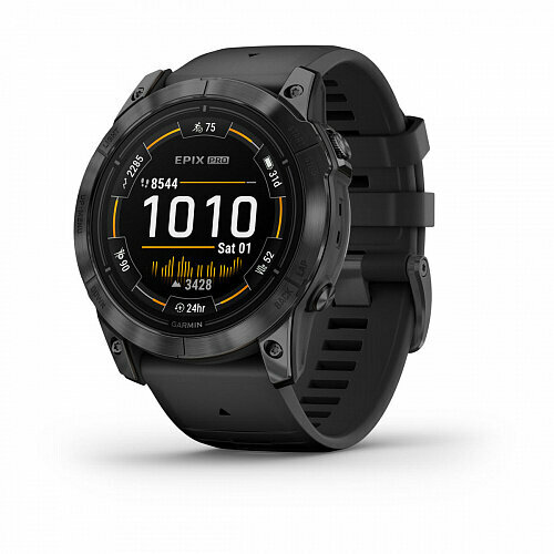 Garmin epix Pro (Gen 2) Standard Edition 51 мм, серый, черный силиконовый ремешок