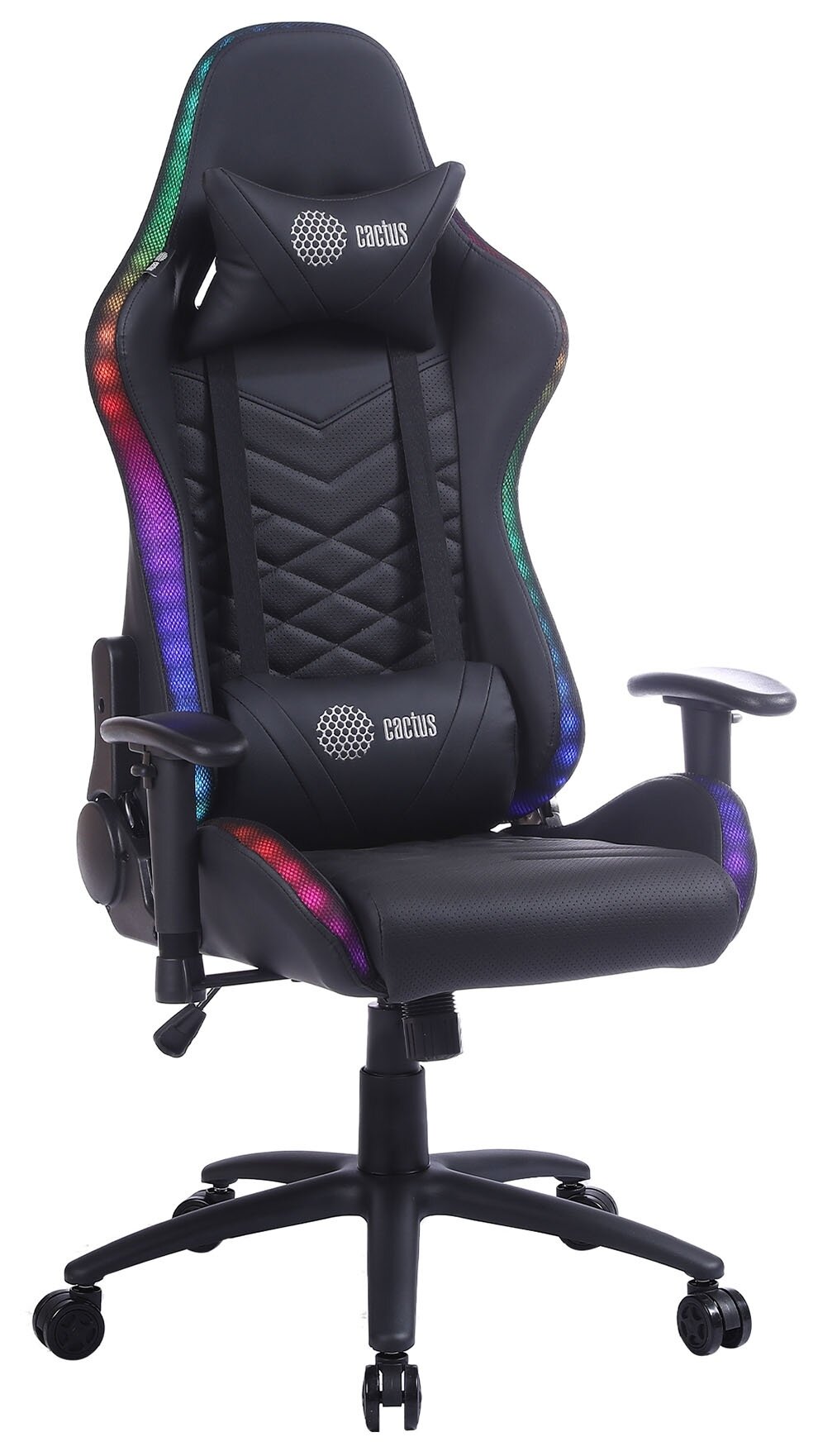Кресло игровое Cactus CS-CHR-0099BL черный сиденье черный эко. кожа с подголов. крестовина металл пластик черный