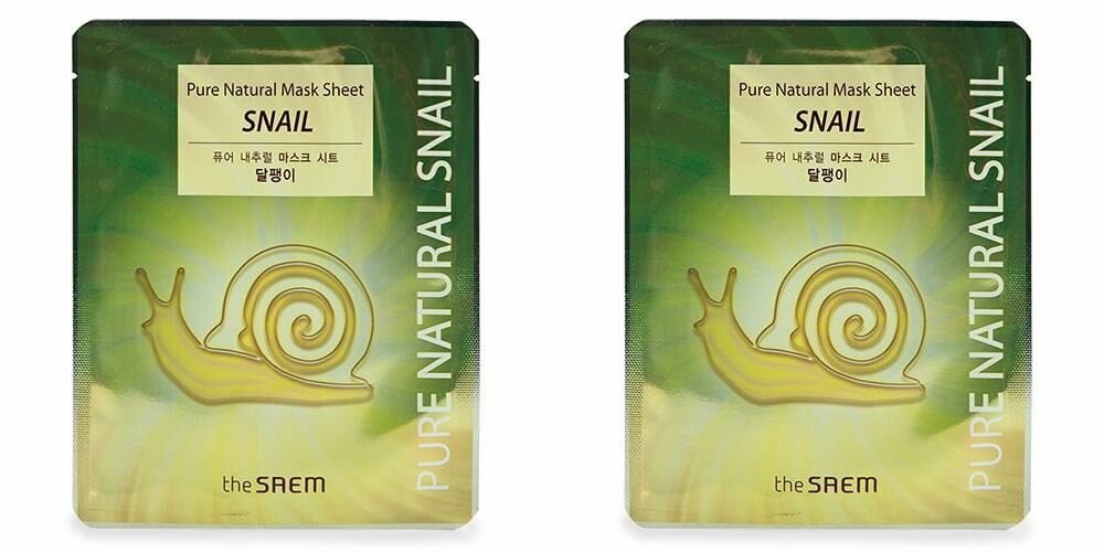 The Saem Маска тканевая Pure Natural Mask Sheet Snail 20мл,2 шт