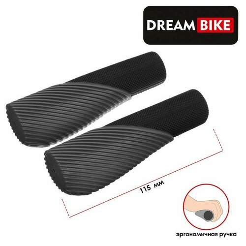 фото Грипсы 115мм, цвет чёрный-серый 5415725 dream bike