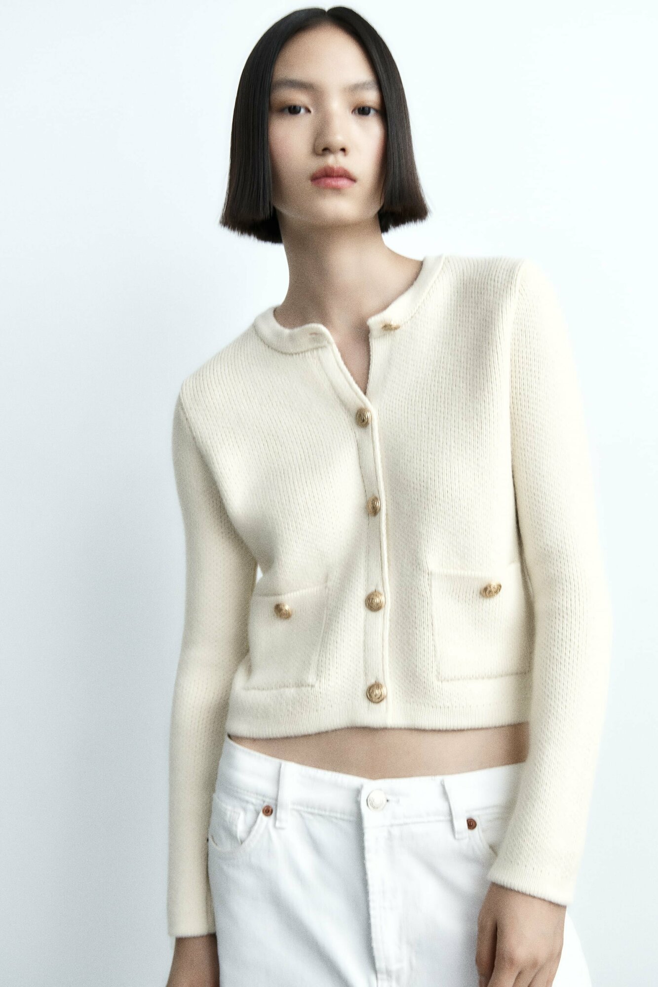 Купить Кардиган Zara бежевый за 8301р. с доставкой