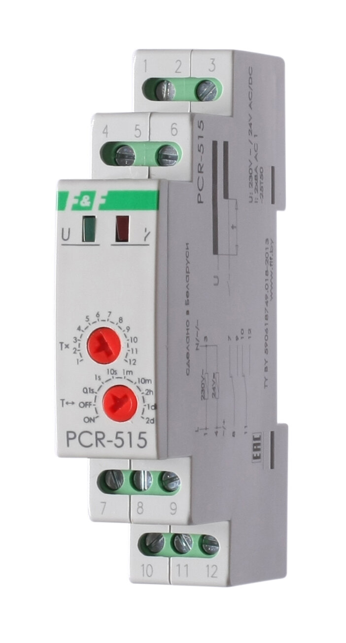 Реле времени PCR-515 01с - 24дн 8А 2NO/NC задержка включения EA02001006