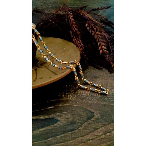 Цепь  Серебряная православная цепочка с позолотой 